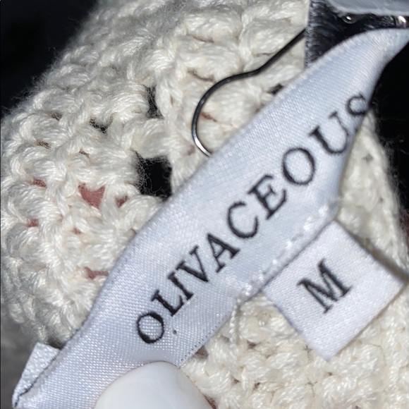 Woman's Olivaceous Light Cream Crochet Halter Top - Picture 4 of 5